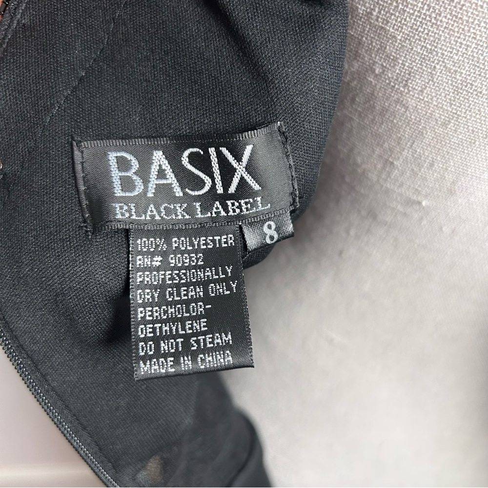 Basix Black Label Lace Beaded BodyCon Dress EUC SZ8 - Picture 10 of 10